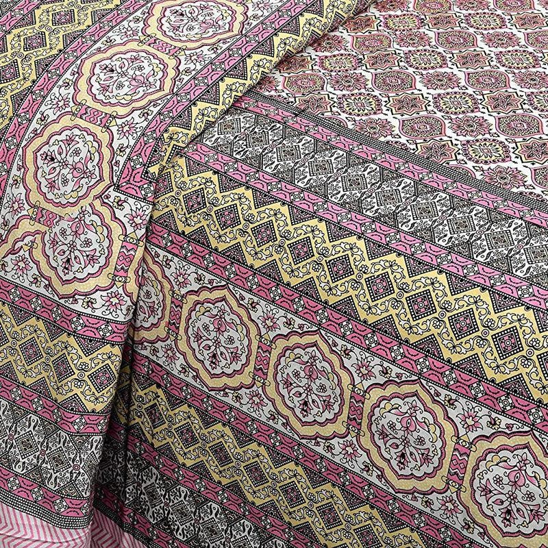 Amritasha Ethnic Cotton Bedsheet (Multicolor) - 144 TC media 3