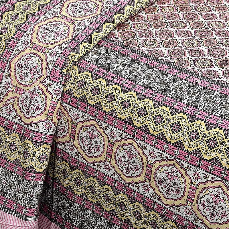 Amritasha Ethnic Cotton Bedsheet (Multicolor) - 144 TC media 3