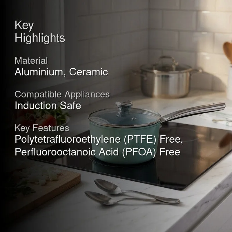 Salford Prepza Forged Ceramic Saucepan with Glass Lid - 1700 mL media 2