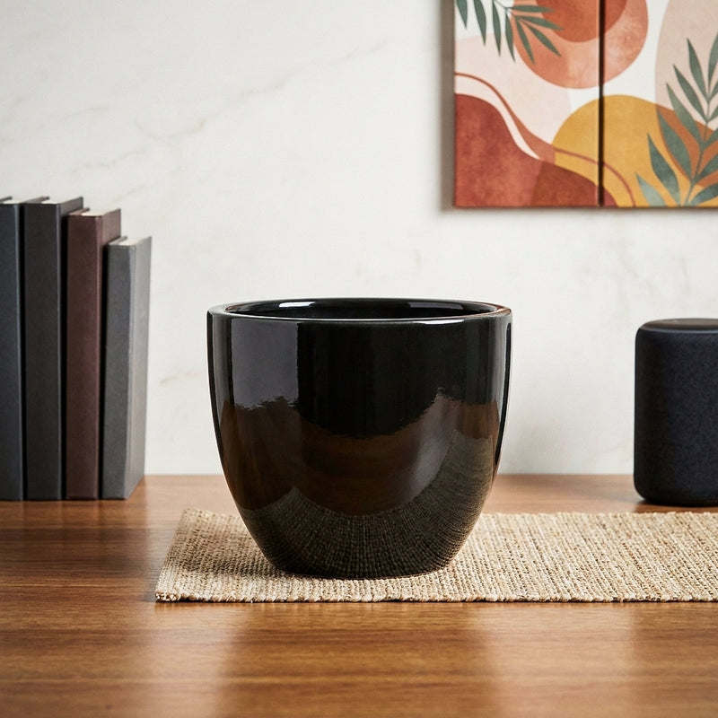 Ugaoo Cantata Ceramic Planter - Black