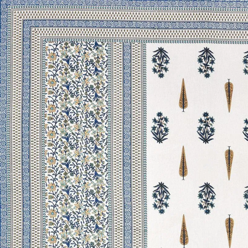 Amrutha Ethnic Printed Cotton Bedsheet (Blue) - 140 TC media 4