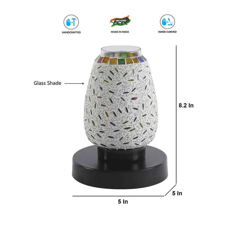 Mirova Mosaic Glass Table Lamp With Wooden Base - Multicolor media 8