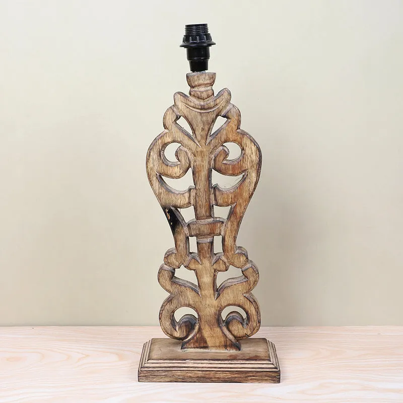 Tatami Deco Mango Wood Table Lamp - Beige,Brown media 4