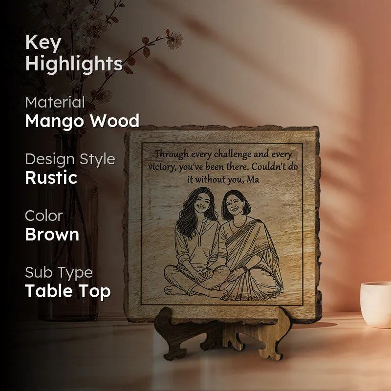 Couldn't Do It Without You Wood Showpiece - Square media 2
