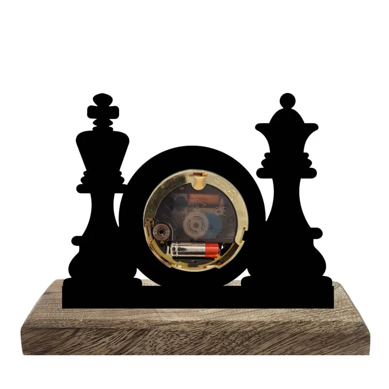 Queen's Gambit Iron & Mango Wood Table Clock media 4
