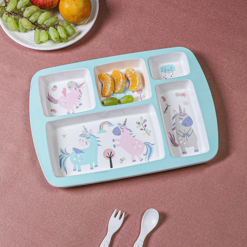 Unicorn Charm Kids Dinner Plate media 1