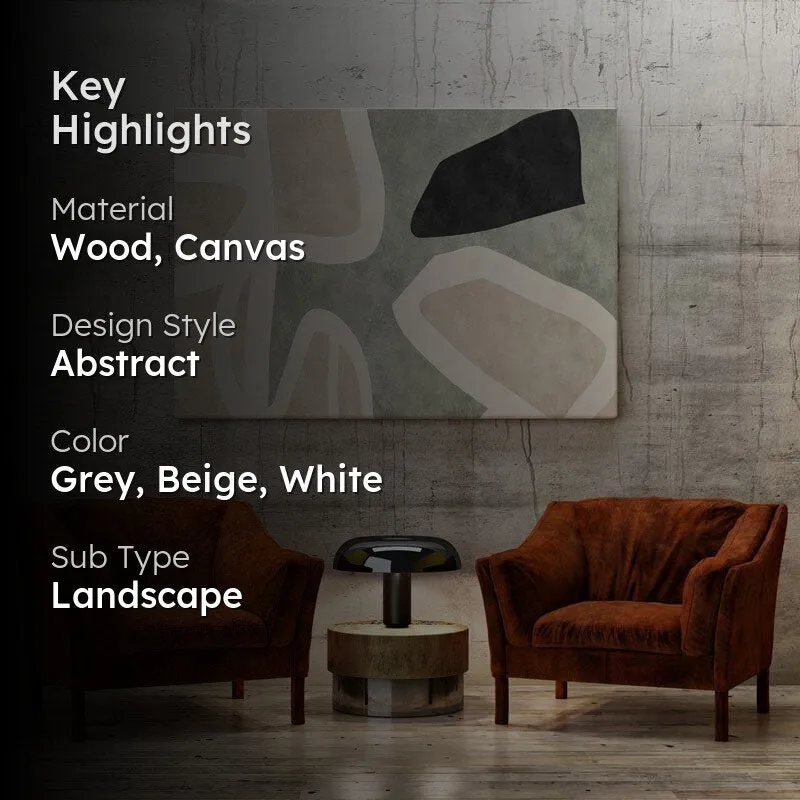 Green Neutral Geometry Wall Painting - Gallery Wrap media 2