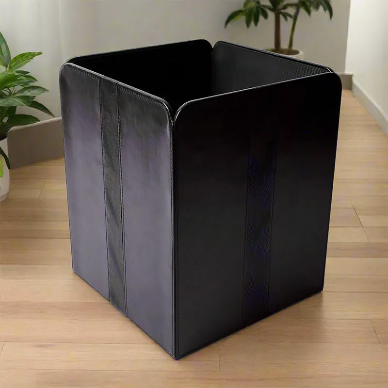 Veltrix Faux Leather Dust Bin - Black media 1