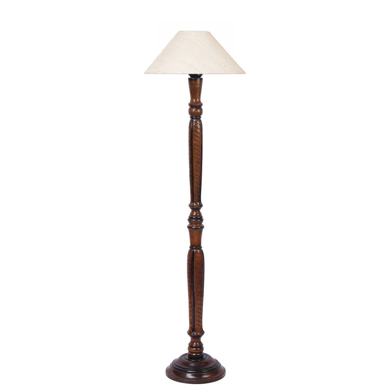 Deira Vintage Wooden Floor Lamp - Off-White media 4