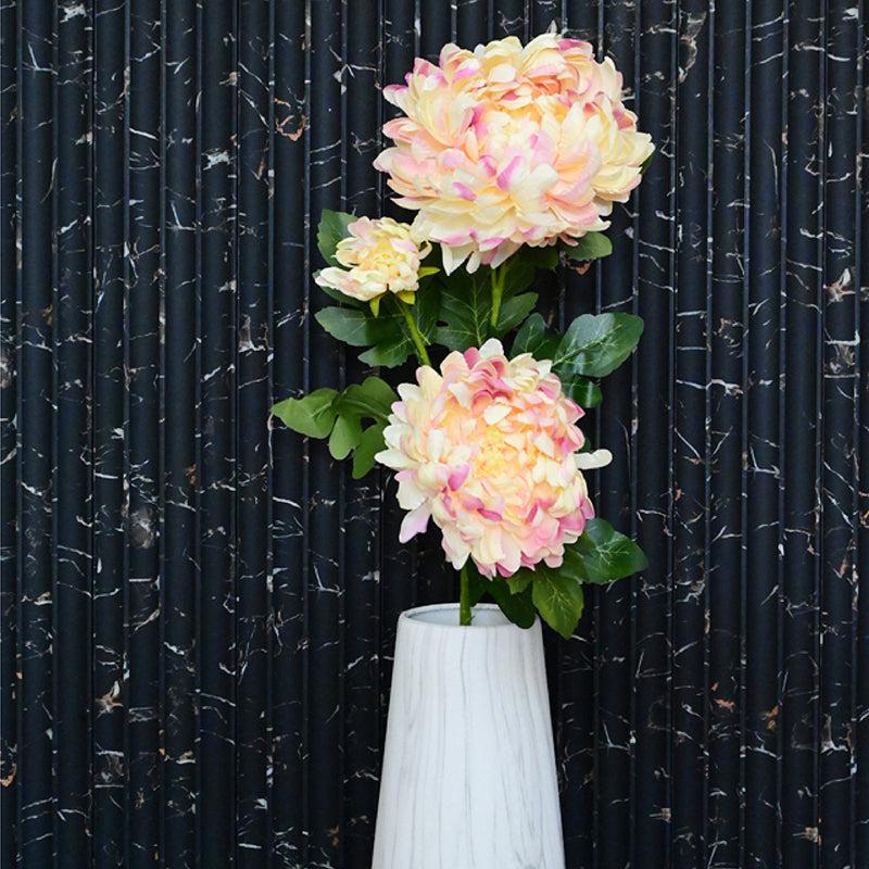 Artificial Peony Flower Stick - Peach & Green media 5