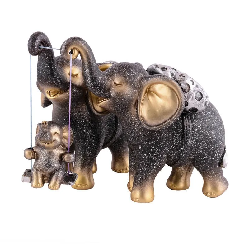 Tiny Tuskers Painted Polyresin Elephant Showpiece - Black media 4
