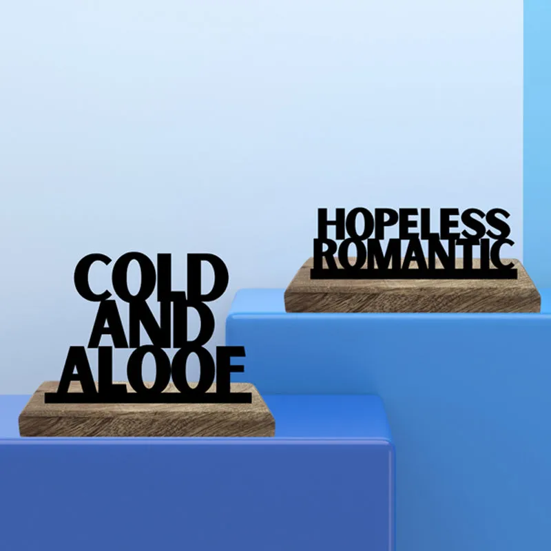 Hopeless Romantic Typography Showpiece - Set Of Two media 3