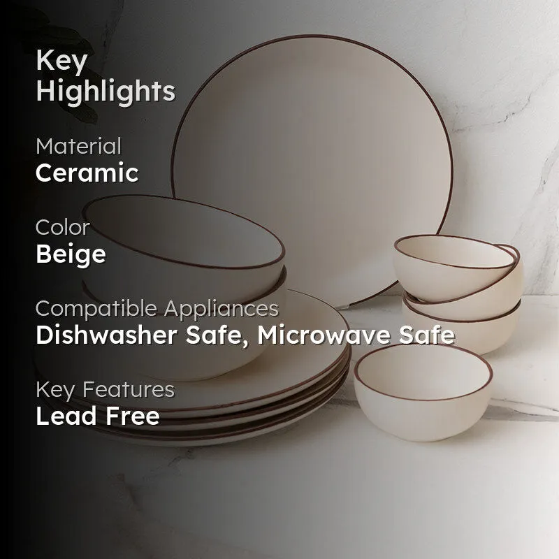 Riddo Dinnerware (Off White) - 10 Piece Set media 2