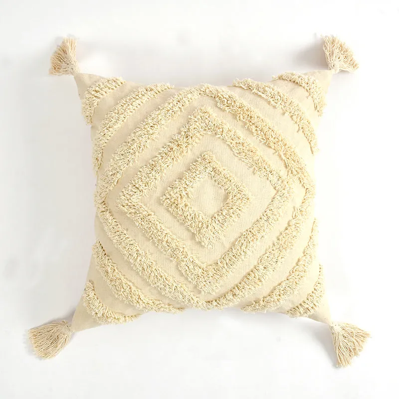 Kester Tufted Cotton Cushion Cover (Off White) - Set Of Five media 4