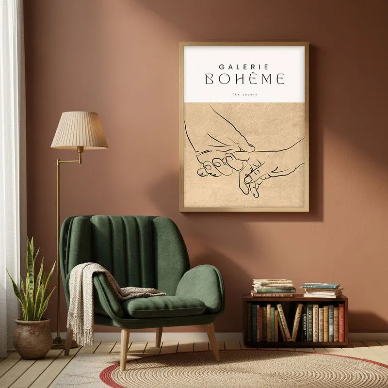 Unspoken Vow Canvas Wall Painting With Brown Frame media 1