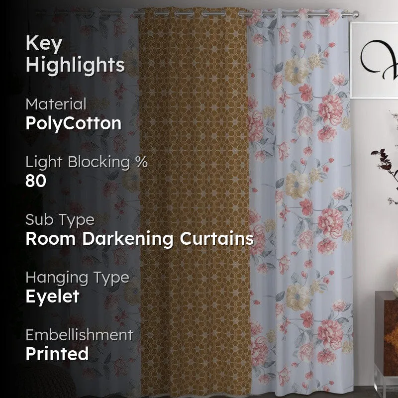 Bloom Reverie Panel Curtains - Set of Three media 2