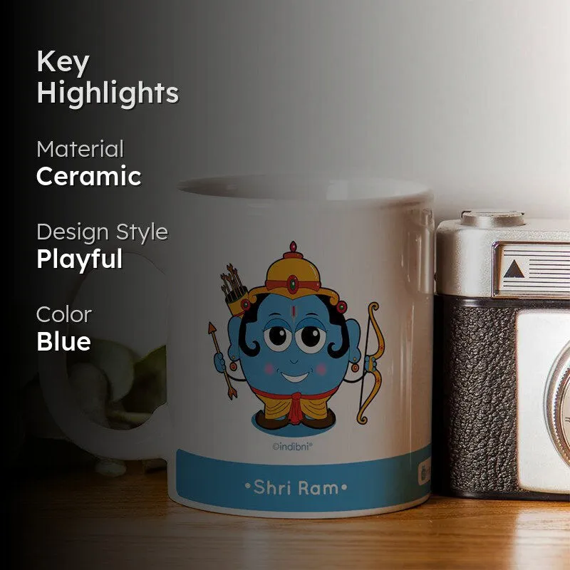 Whimsy Cute Sri Ram Ceramic Coffee Mug - 300 mL media 2