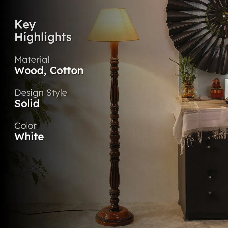 Tira Vintage Wooden Floor Lamp - Off-White media 2