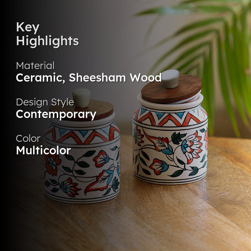 Mesa Dawn Ceramic Jar (410 mL Each) - Set Of Two media 2