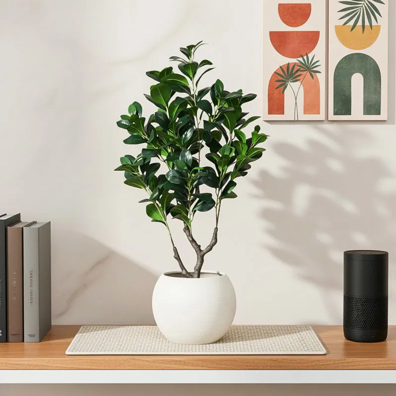 Artificial Peperomia Plant Without Pot - 3 Feet media 1