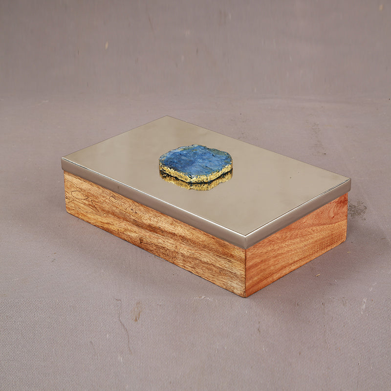 Stove Chest Wood & Agate Storage Box - Green media 3