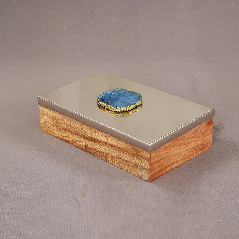 Stove Chest Wood & Agate Storage Box - Green media 3