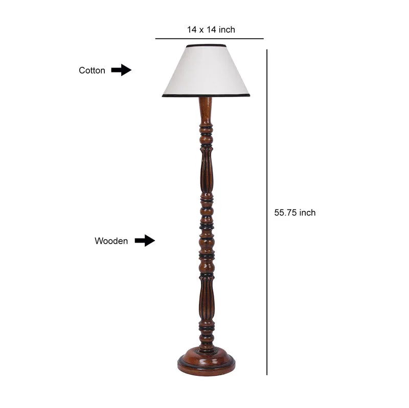 Masiya Vintage Wooden Floor Lamp - White&Black media 7