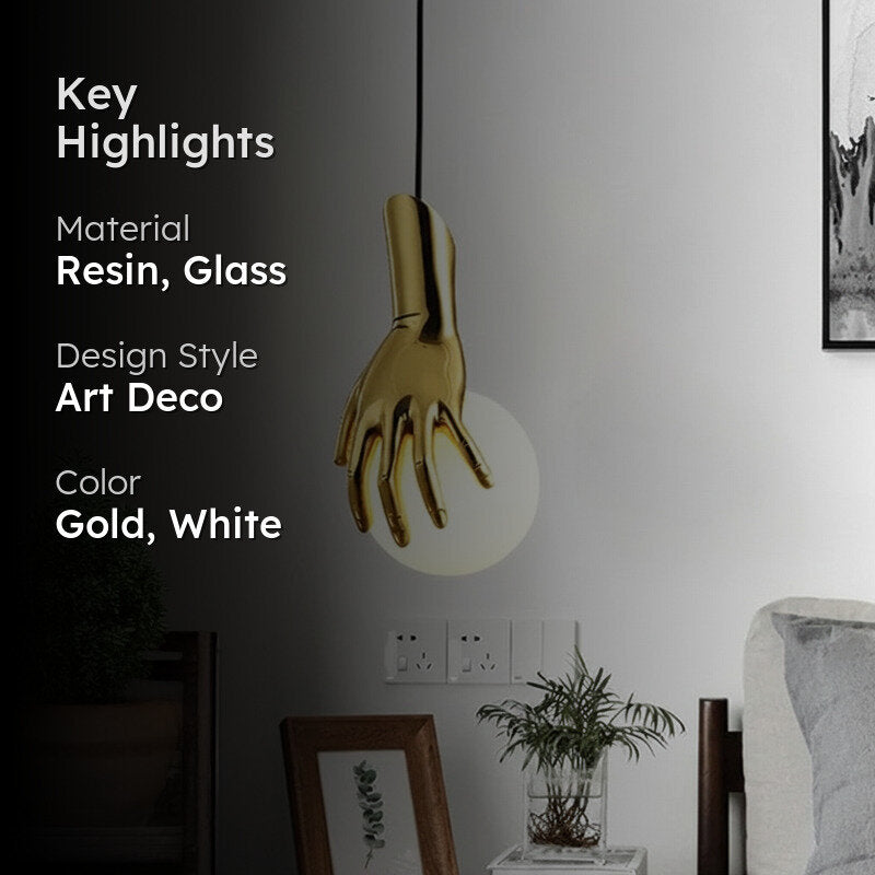 Luma Palm Resin And Glass Ceiling Lamp media 2