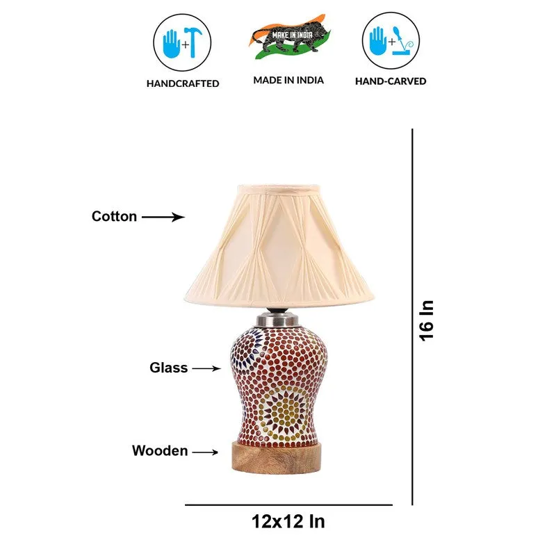 Aranya Smocked Wooden Table Lamp - Multicolor media 9