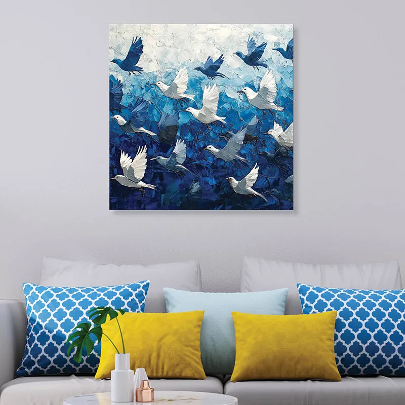 Brushed Flocks Canvas Wall Art media 1