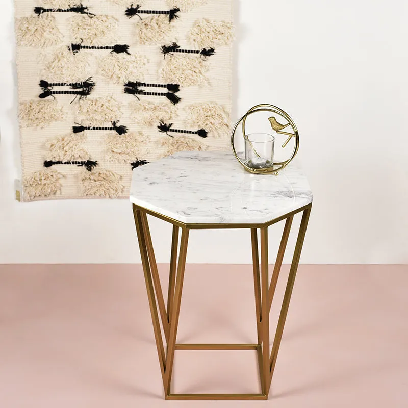 Marbihex II Marble & Iron Side Table media 3