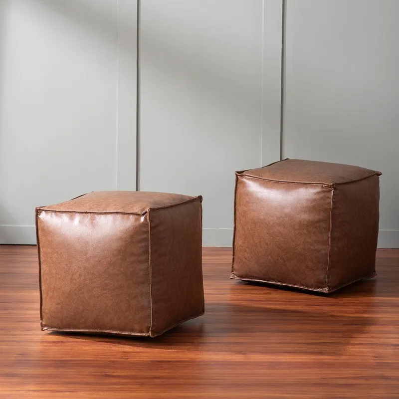 Linear Edge Pouffe (Brown) - Set Of Two media 1