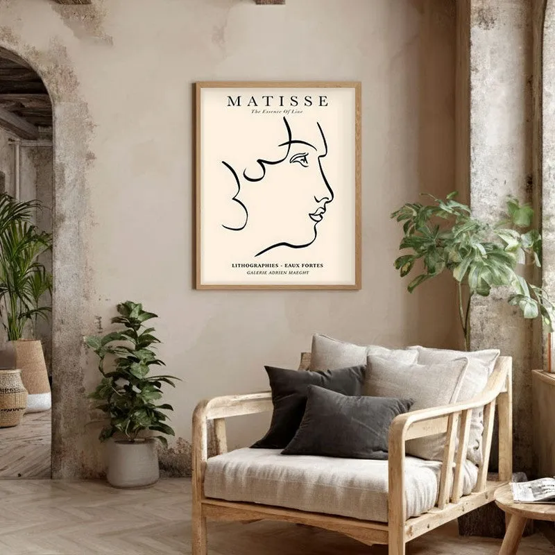 Contour Calm Canvas Wall Painting With Brown Frame media 5