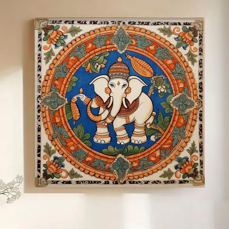 Madhubhani Haathi Wall Art media 4