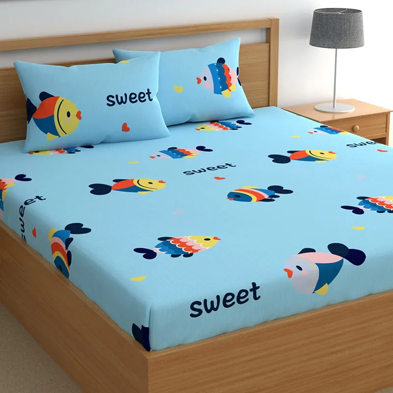 Fish Pals I Fitted Microfiber Microfiber Bedsheet - 150 GSM media 1