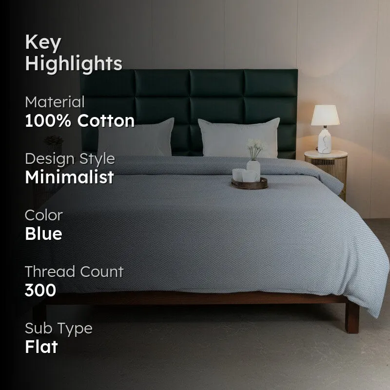 Axis Loom Cotton Bedsheet (Navy Blue) - 300 TC media 2