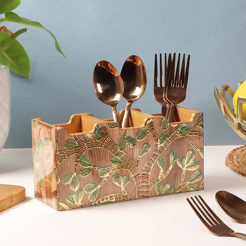 Sona Patta Tri-Compartment Cutlery Stand media 1