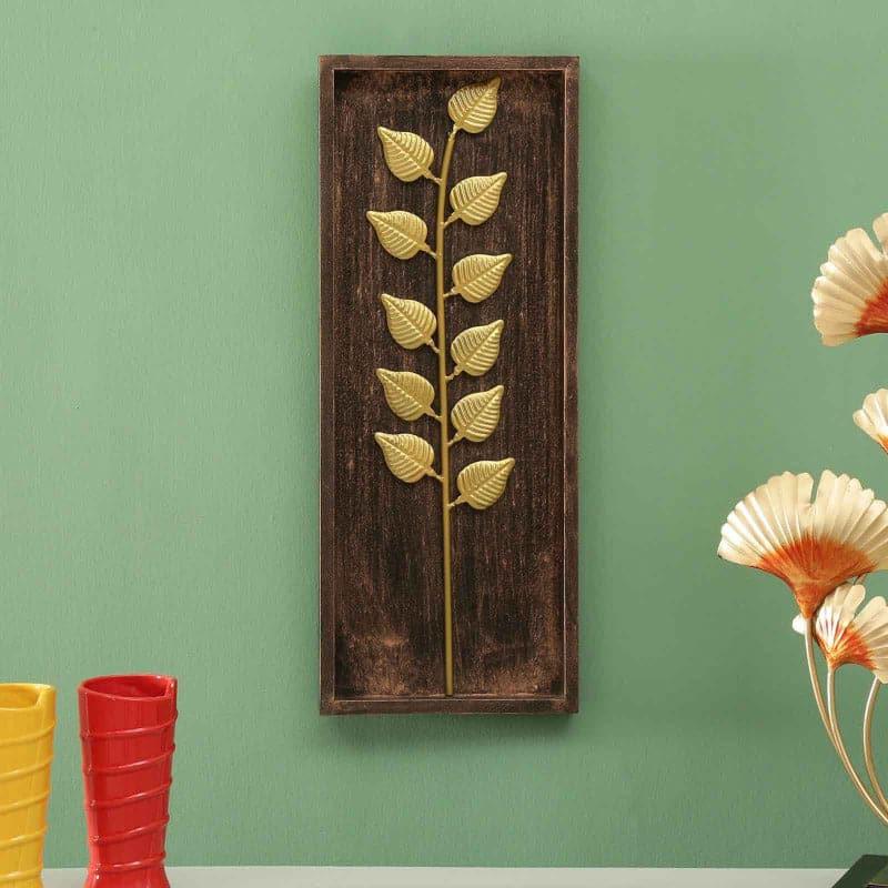 Floral Stalk Iron & Wooden Wall Accent