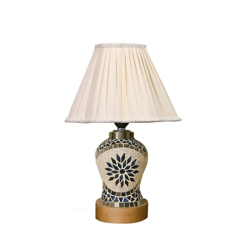 Floranira Pleated Wooden Table Lamp - Multicolor media 5