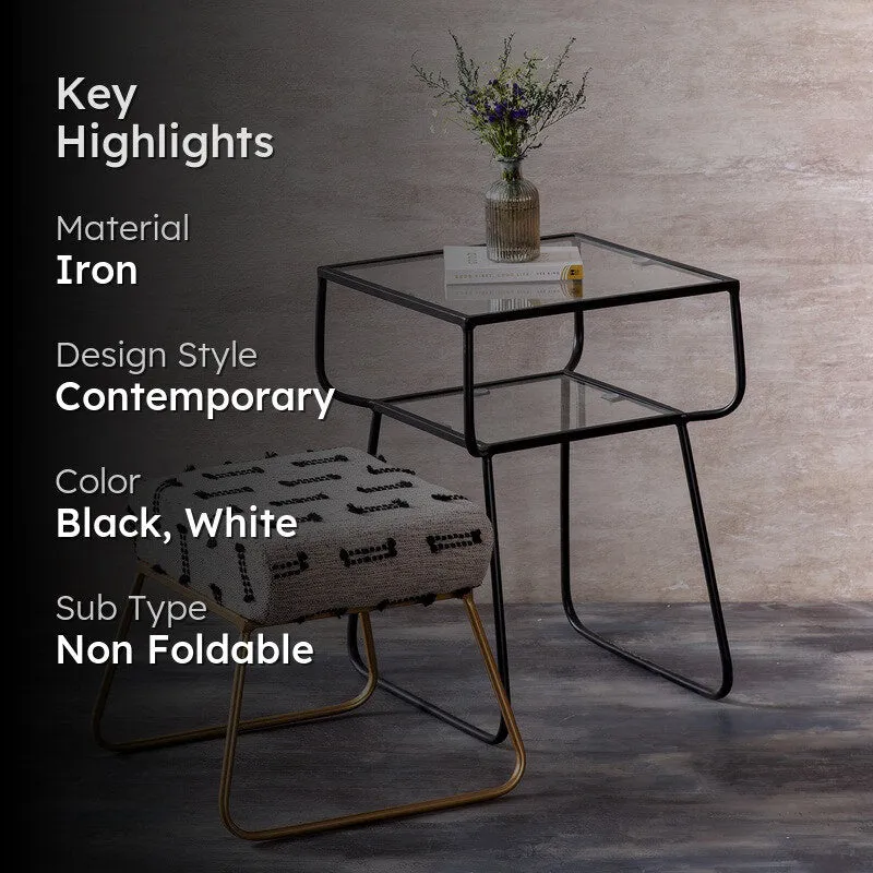 Hearth Iron Side Table with Stool - Two Piece Set media 2