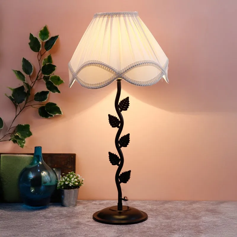 Astronia Cotton Table Lamp With Iron Base - White media 3