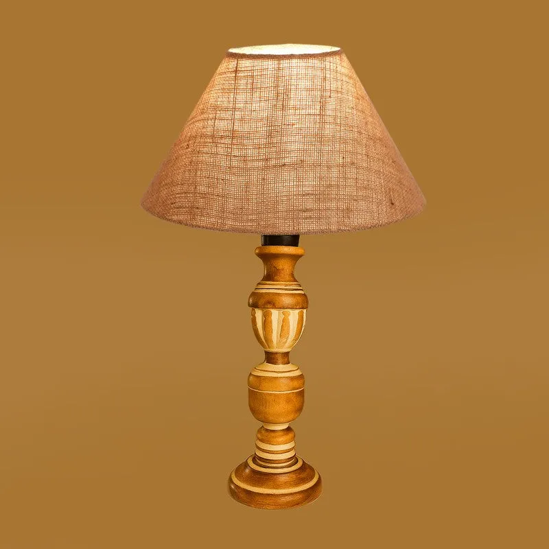 Zenrae Calm Wooden Table Lamp - Brown media 6