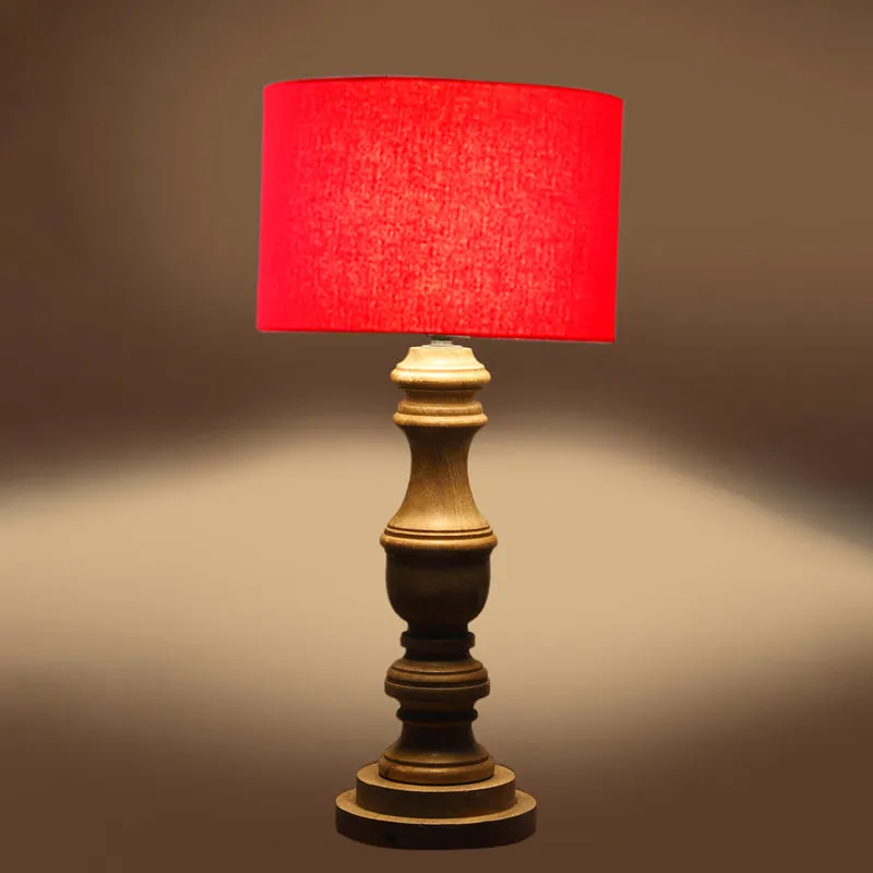 Cotin Carve Wooden Table Lamp - Red media 5