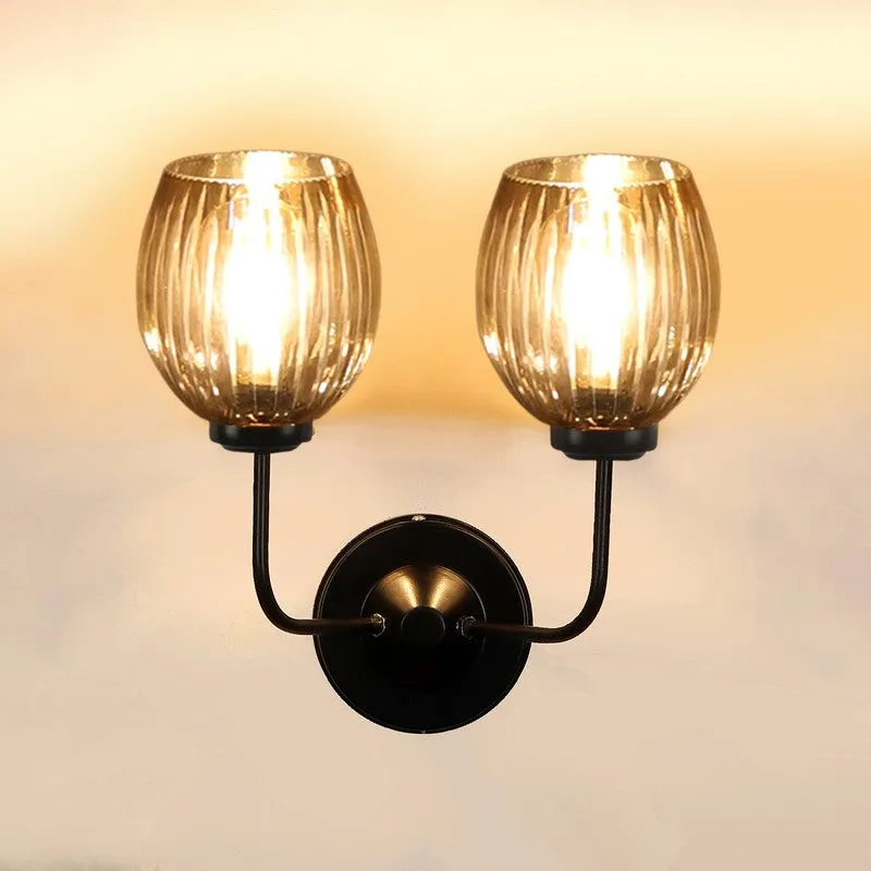 Golden Glow Dual Shade Glass Wall Lamp media 6