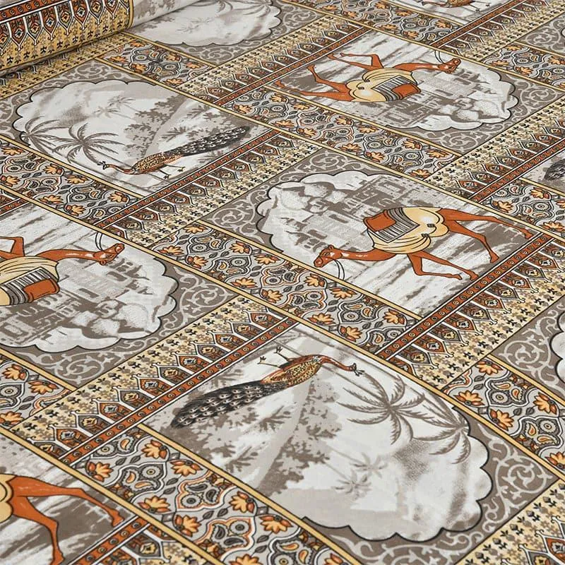 Niran Royal Courtyard Cotton Bedsheet (Orange) - 180 TC media 5