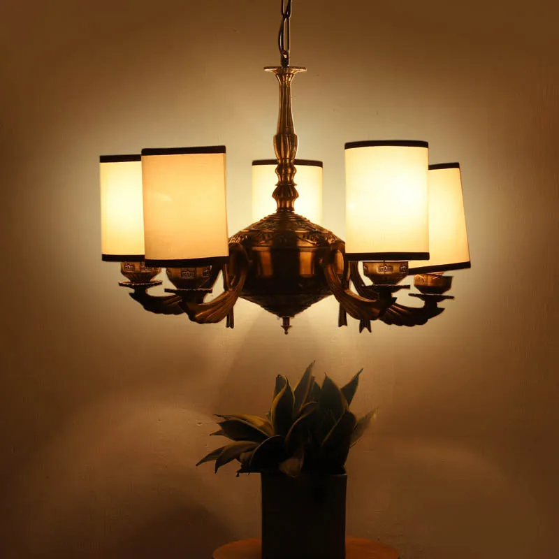 Letica Cylindrical Golden Antique Ceiling Lamp media 1