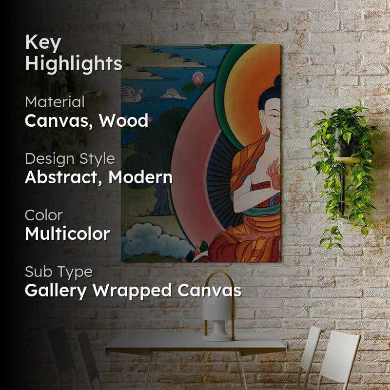 Beautiful Buddha Canvas Wall Painting - Gallery Wrap media 2