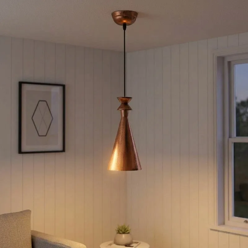 Antique Cone Iron Ceiling Lamp media 1