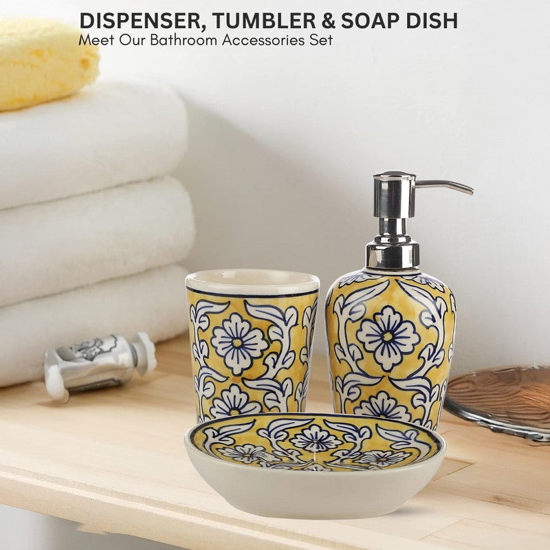 Elegant Ceramic 3 Piece Bathroom Accessory Set - Three Piece Set media 3