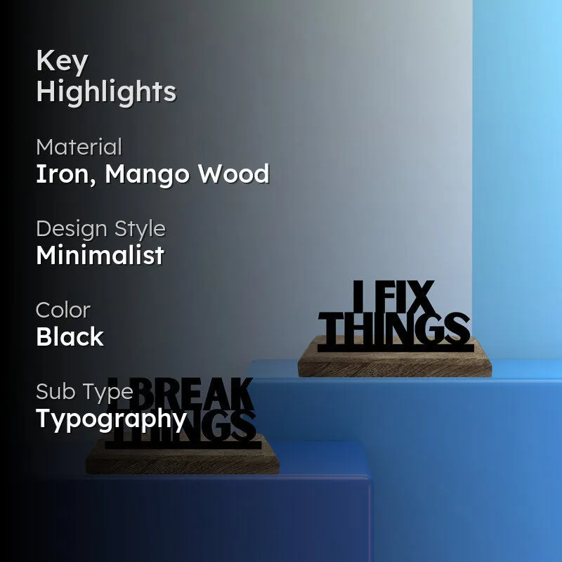 Breaker & Fixer Typography Showpiece - Set Of Two media 2